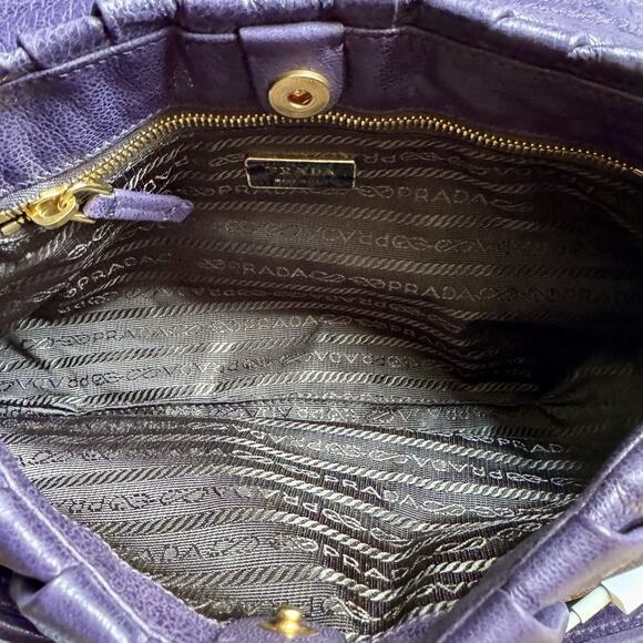 SOLD Prada Eggplant Whipstitch Calf Leather Baguette | Rare Archival - Picture 16 of 16